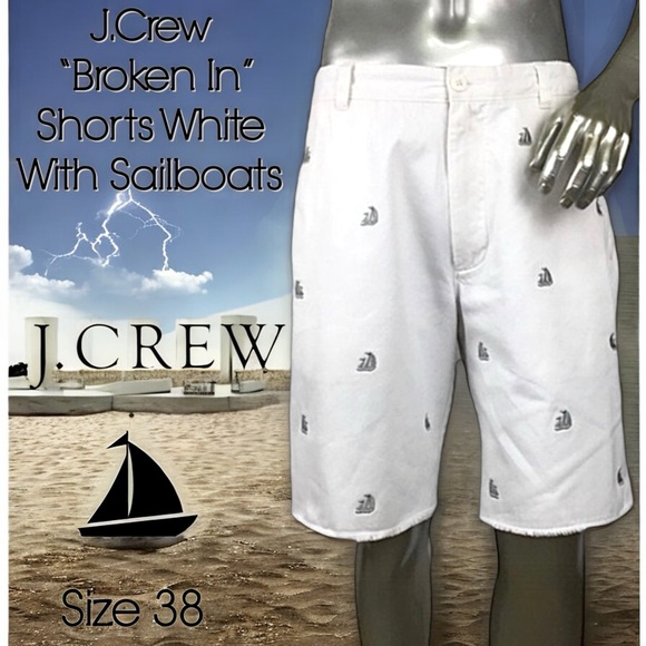 J. Crew Other - J. Crew “Broken In” Shorts White With Sailboats